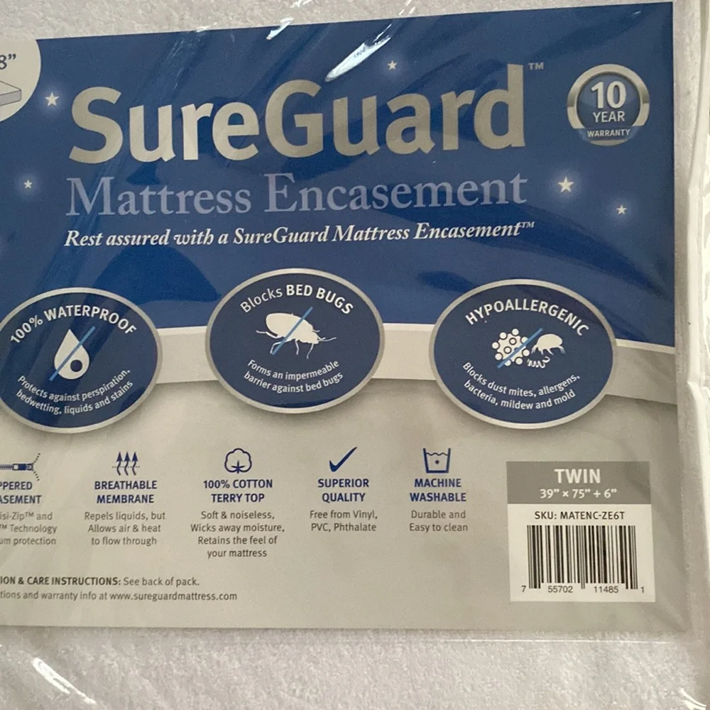 Sure guard mattress encasement